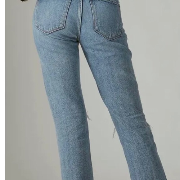 Lucky Brand Zoe High Rise Straight Leg Distressed Blue Jeans in Size 0/25 - Picture 2 of 8
